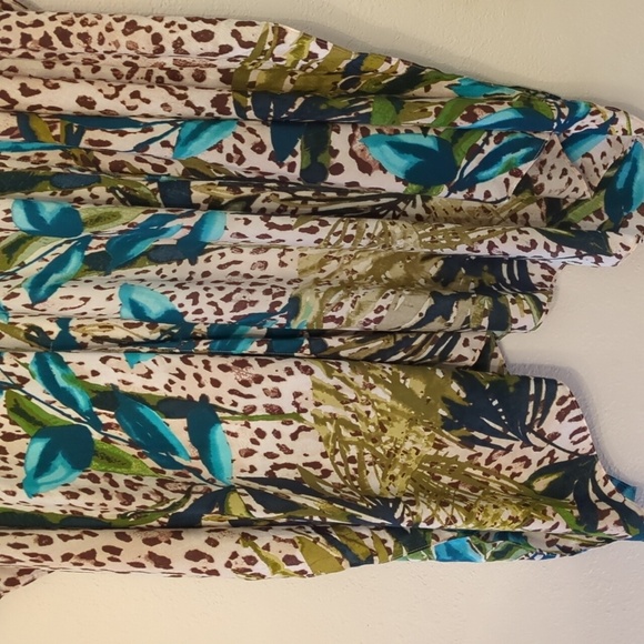 Chico's Leopard print floral Ruana Long Line Wrap Kimono NWOT beach one Size - Picture 6 of 9